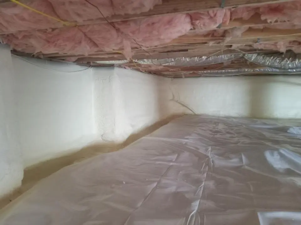 Crawl space encapsulation with closed-cell spray foam for Attic Insulation in Sandusky